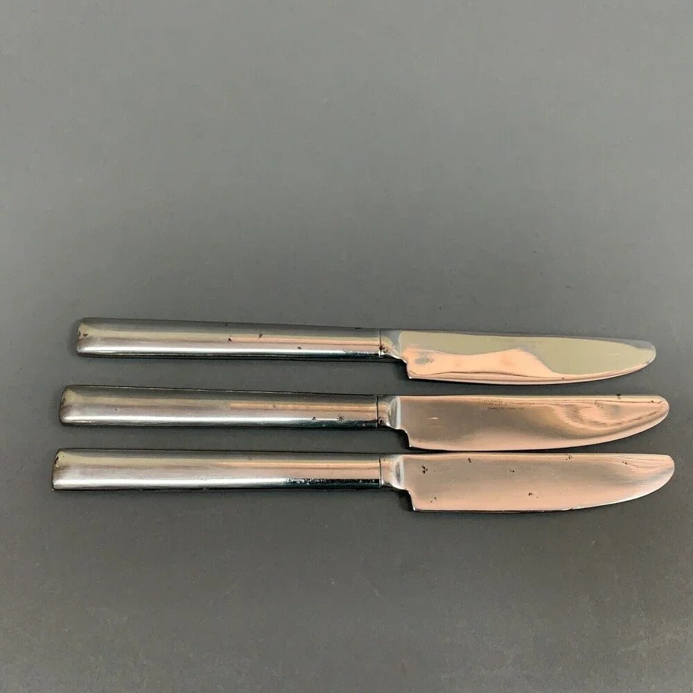 Hampton Silversmiths Park 235 Stainless China New French Solid Knives Lot‎ of 3